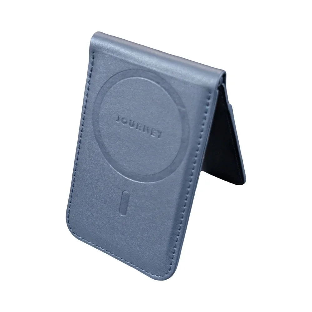Qq3O GENUINE JOURNEY EZMO MagSafe Wallet & Phone Stand Navy Blue OPEN BOX Repack